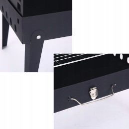 Turistinis sodo grilis sulankstomas nešiojamas stovyklavimo lagaminas + stalo įrankiai