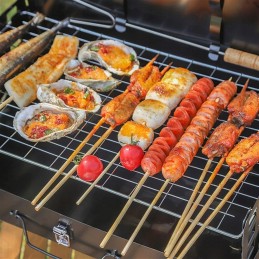 Turistinis sodo grilis sulankstomas nešiojamas stovyklavimo lagaminas + stalo įrankiai