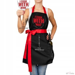 Prijuostė gaminančiai moteriai Gaminu su vynu