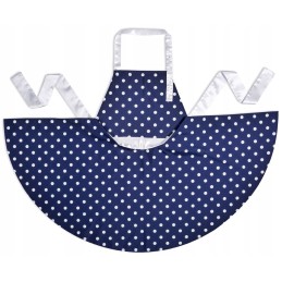 Prijuostės suknelė virtuvės prijuostė su taškeliais tamsiai mėlyna