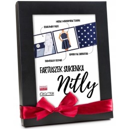 Prijuostės suknelė virtuvės prijuostė su taškeliais tamsiai mėlyna