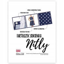 Prijuostės suknelė virtuvės prijuostė su taškeliais tamsiai mėlyna