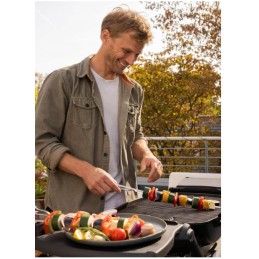 Metaliniai iešmeliai šašlykinių iešmelių plieninis rinkinys 43cm dėklas