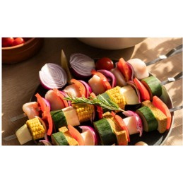 Metaliniai iešmeliai šašlykinių iešmelių plieninis rinkinys 43cm dėklas