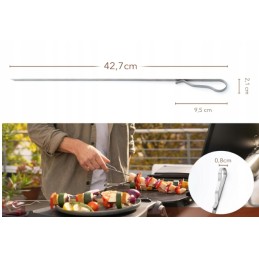 Metaliniai iešmeliai šašlykinių iešmelių plieninis rinkinys 43cm dėklas