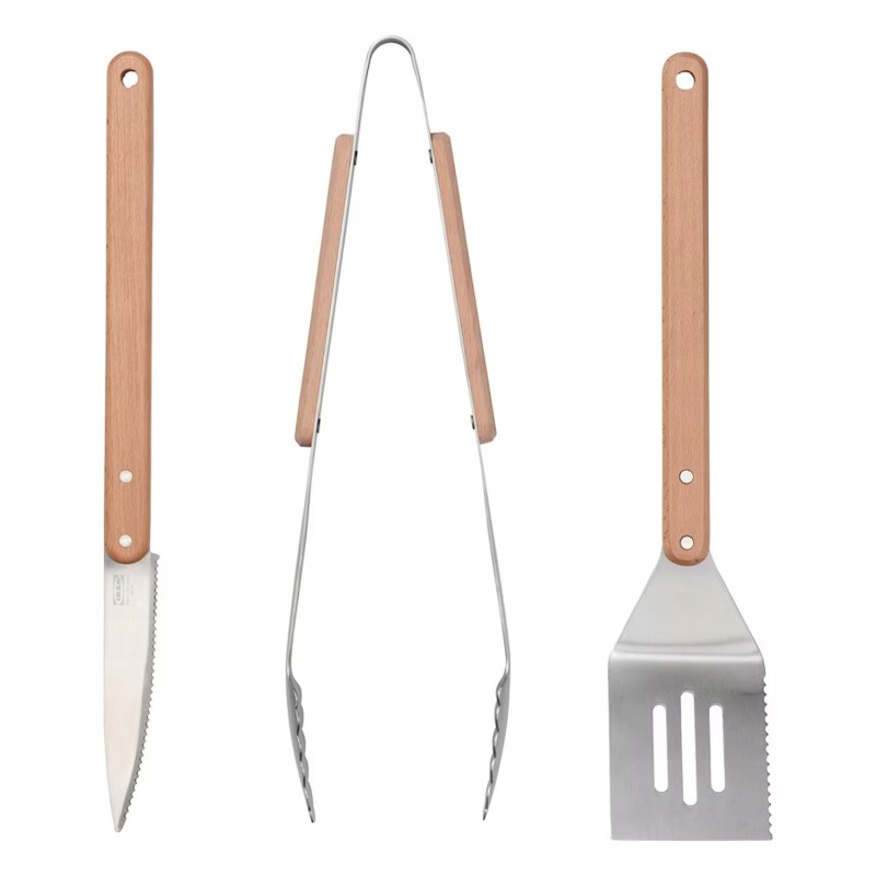 ⭐barbecue tools accessories tongs set beech⭐
