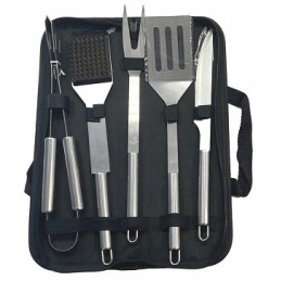 Barbecue cutlery 5 pcs in case