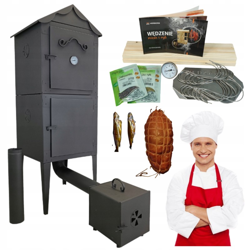 Sodo rūkykla, metalinė rūkykla, žuvies rūkykla kumpiui, didelė dovana