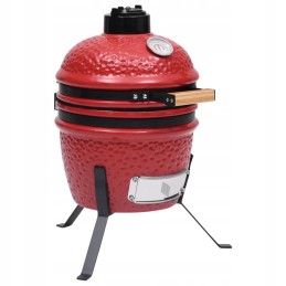 Keraminės kamado kepsninės su rūkykla 2 viename, 56 cm, raudonos