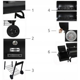 Dviejų funkcijų sodo grilis su rūkykla