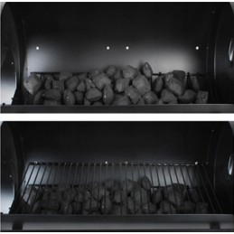 Dviejų funkcijų sodo grilis su rūkykla