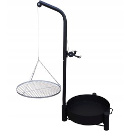 Kraninis sodo grilis - 70 mm nerūdijančio plieno grotelės + 10 l emaliuotas puodas.