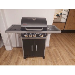 Nebraska cart dujinis grilis 8,4 + 2,8 kW su ketaus grotelėmis + buteliuko anga + dangtelis