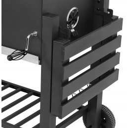 Grilis su anglimis XXL, ketaus grotelės, 78x42,5cm + dangtelis