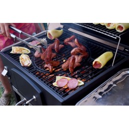 Grilis su anglimis su karališkomis ketaus grotelėmis