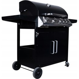 Master bbq dujinis grilis, 5 degikliai, 4+1, ant ratukų, su butelių saugykla