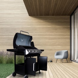 Master bbq dujinis grilis, 5 degikliai, 4+1, ant ratukų, su butelių saugykla