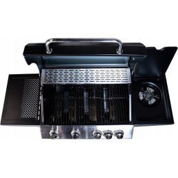 Master bbq dujinis grilis, 5 degikliai, 4+1, ant ratukų, su butelių saugykla