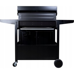 Master bbq dujinis grilis, 5 degikliai, 4+1, ant ratukų, su butelių saugykla