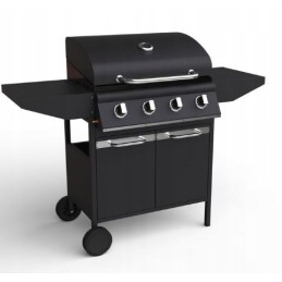 4 degiklių dujinis grilis 4 degikliai su šoninėmis lentynomis ant ratukų