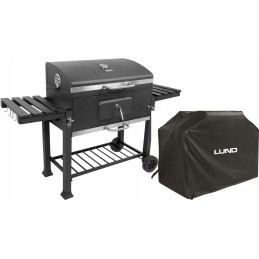 Grilis su anglimis XXL, ketaus grotelės, 78x42,5cm + dangtelis