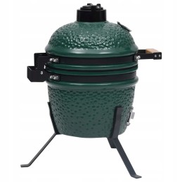 Vidaxl keraminės kamado kepsninės su rūkykla 2 in 1 56 cm žalia