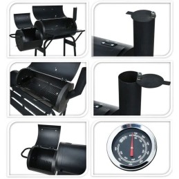 Grilis su rūkykla, juodas lumarko lokomotyvas