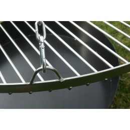 Sodo trikojis grilis su nerūdijančio plieno grotelėmis, komplektas