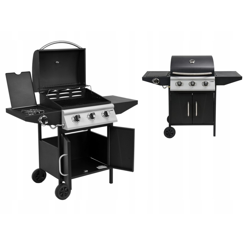 Dujinis grilis su spintele ir šoniniu degikliu kepimui - yg-99642