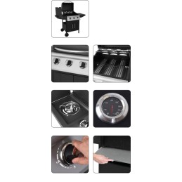 Dujinis grilis su spintele ir šoniniu degikliu kepimui - yg-99642