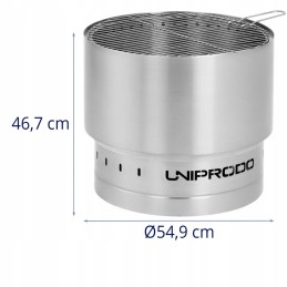 Sodo židinys - nerūdijantis plienas - grotelės - 55 x 55 x 48 cm