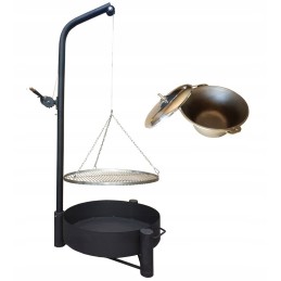 Sodo grilio kranas - nerūdijančio plieno grotelės ir vengriškas virdulys 10 litrų