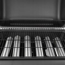 Vidaxl dujinis grilis su 6 degikliais juodas