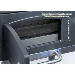 Grilis su anglimis su karališkomis ketaus grotelėmis