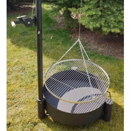 Sodo grilio kranas - nerūdijančio plieno grotelės ir vengriškas virdulys 14 litrų