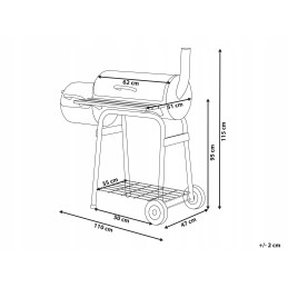 Didelė sodo anglių kepsninė su dangčiu, uždara rūkykla