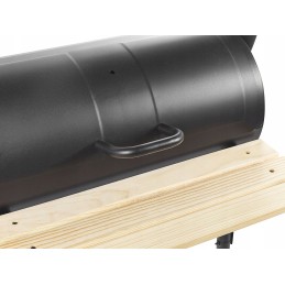 Didelė sodo anglių kepsninė su dangčiu, uždara rūkykla