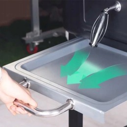 ⭐⭐Didelė reguliuojama sodo anglių kepsninė su dangteliu, ketaus grotelėmis, termometru⭐⭐