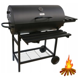 ⭐⭐Didelė reguliuojama sodo anglių kepsninė su dangteliu, ketaus grotelėmis, termometru⭐⭐