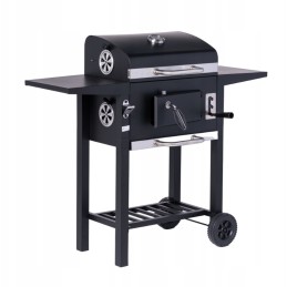 ⭐⭐Didelė reguliuojama sodo anglių kepsninė su dangteliu, ketaus grotelėmis, termometru⭐⭐