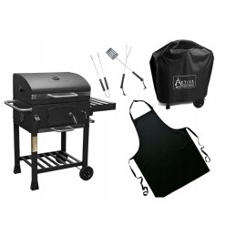 Grilis su anglimis 57,5 x 42 cm Kampinis su Activa ketaus grotelėmis