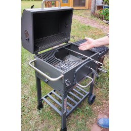 Grilis su anglimis 57,5 x 42 cm Kampinis su Activa ketaus grotelėmis