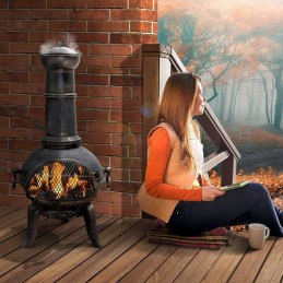 Jago lauko sodo židinys, ketaus, 43 x 43 x 108 cm