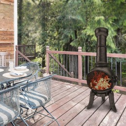 Jago lauko sodo židinys, ketaus, 43 x 43 x 108 cm