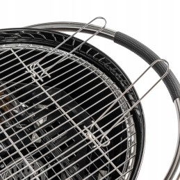 Sferinės anglies grilis - sodo grilis su dangteliu, termometru ir ratukais