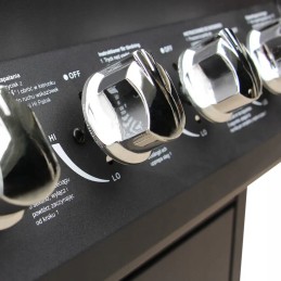 4 zonų dujinės kepsninės su šoniniu stalu, juodos, 104x55,4x97,7 cm