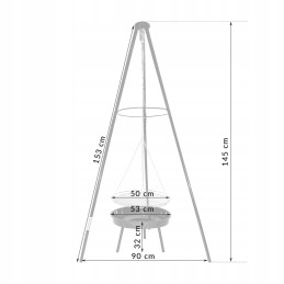 2in1 - sodo grilis su anglimis, stabilus trikojis, laužavietė laužui