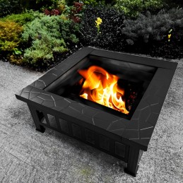 ⭐⭐Didelė metalinė sodo židinio duobė + uždengtas anglies grilio ugnies dubuo 80cm⭐⭐