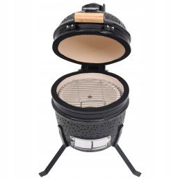 Keraminės kamado kepsninės su rūkykla 2 viename 56 cm juodos spalvos