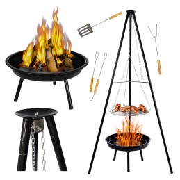 2in1 - sodo grilis su anglimis, stabilus trikojis, laužavietė laužui